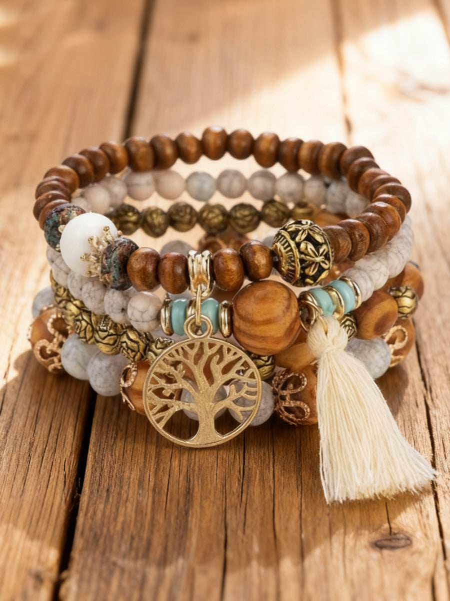 Kvinders Viking træ af livet Bohemian Multi-Layer Bead Armbånd