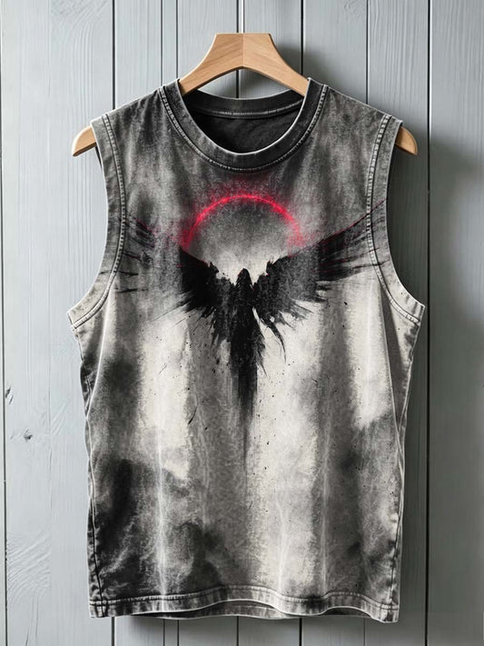 Faldt engel Print Casual Sleeveless Vest Toppe