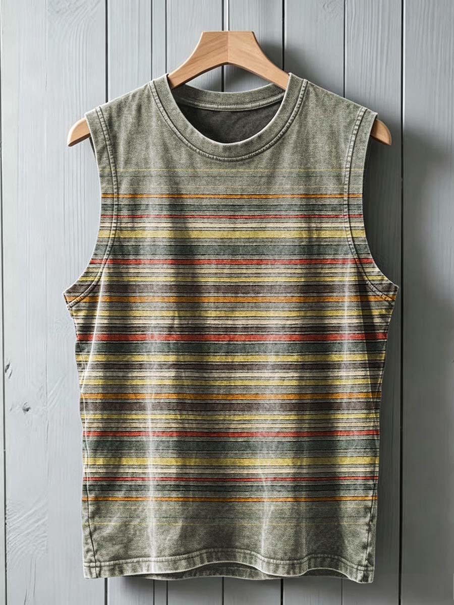Retro strikket print afslappet ærmeløs vest top