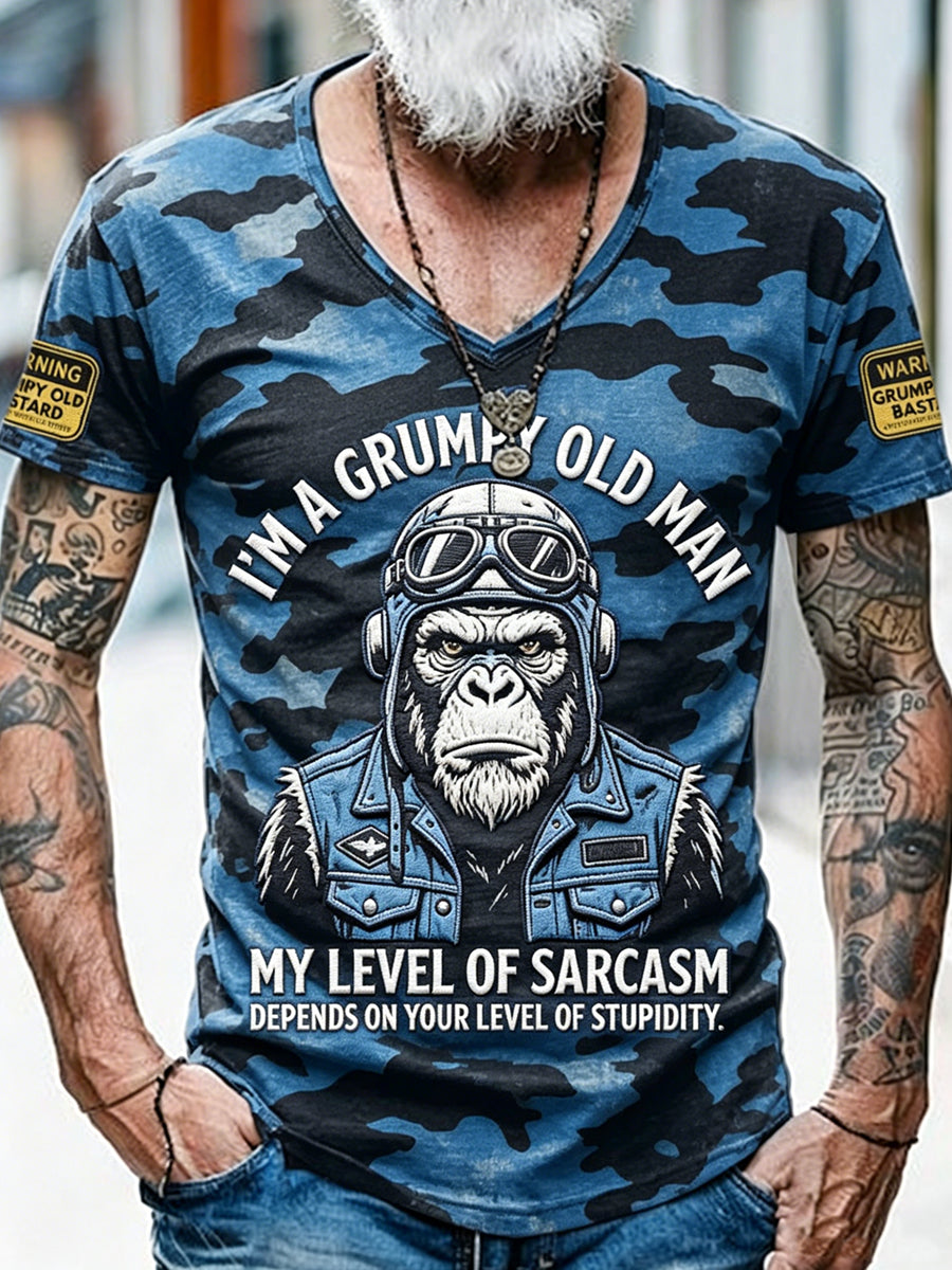 Mænds gamle fuckers Club trykt Vintage Fashion Loose korte ærme T-shirt