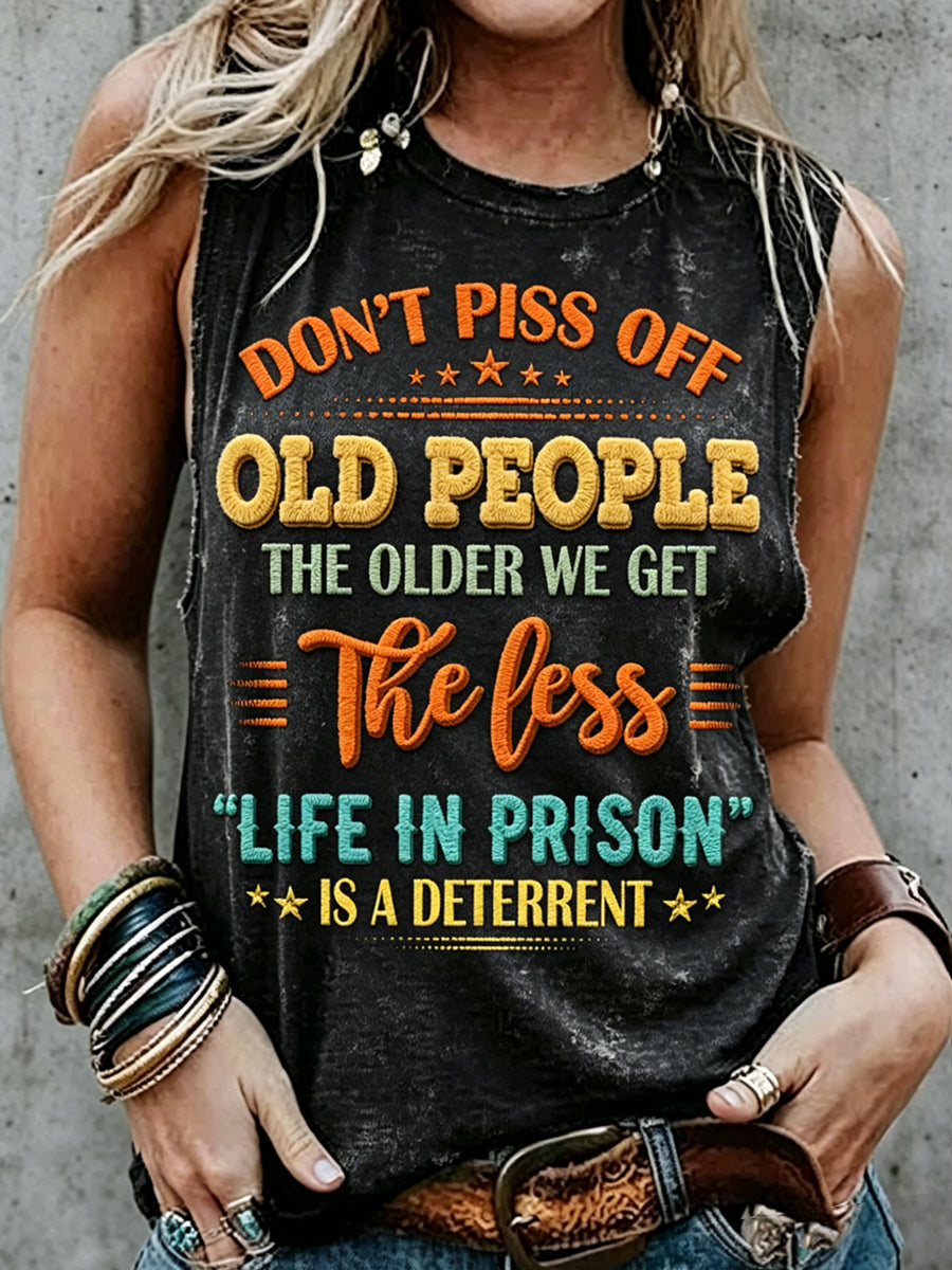 Kvinders retro ældre fulebukseklub print ærmeløs tanktop