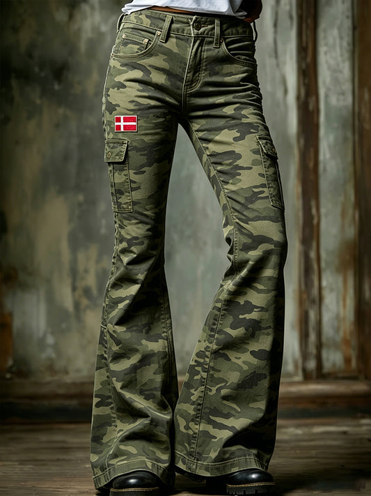 Kvinders camouflage Print Cargo Buks