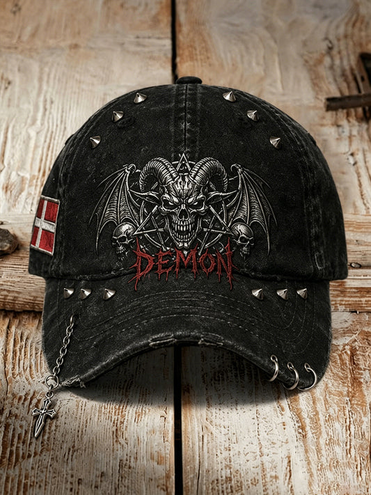 Retro heavy metal musikfestival print hat