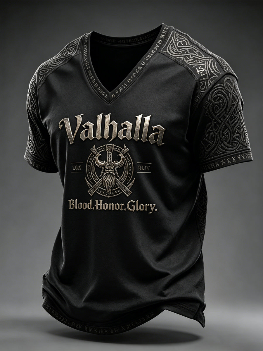 Herre Valhalla V-hals T-shirt