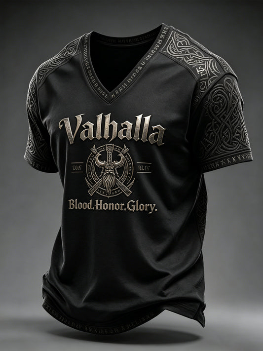 Herre Valhalla V-hals T-shirt
