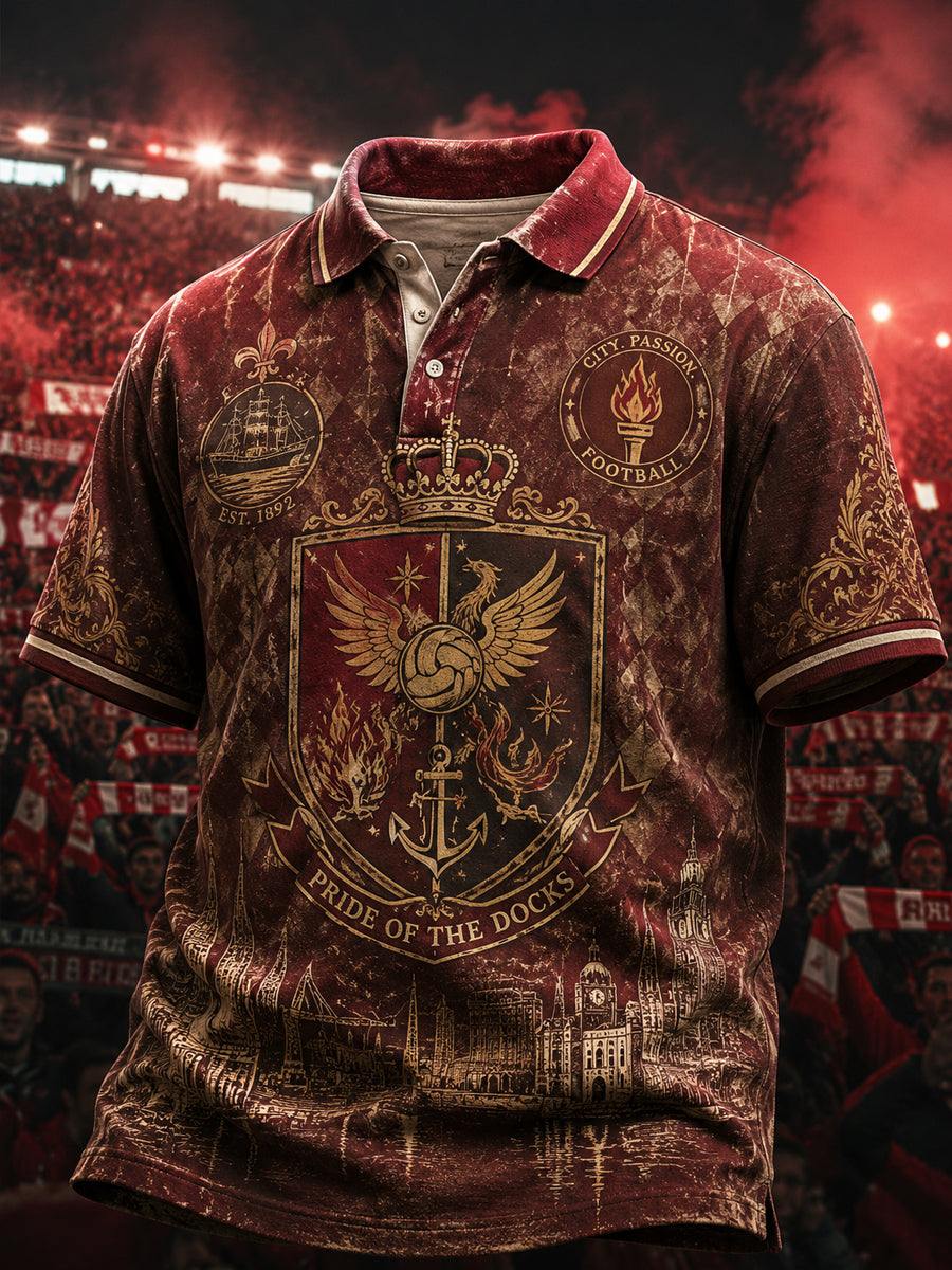 Mænds gave til fodbold Fans Print Casual Polo Print