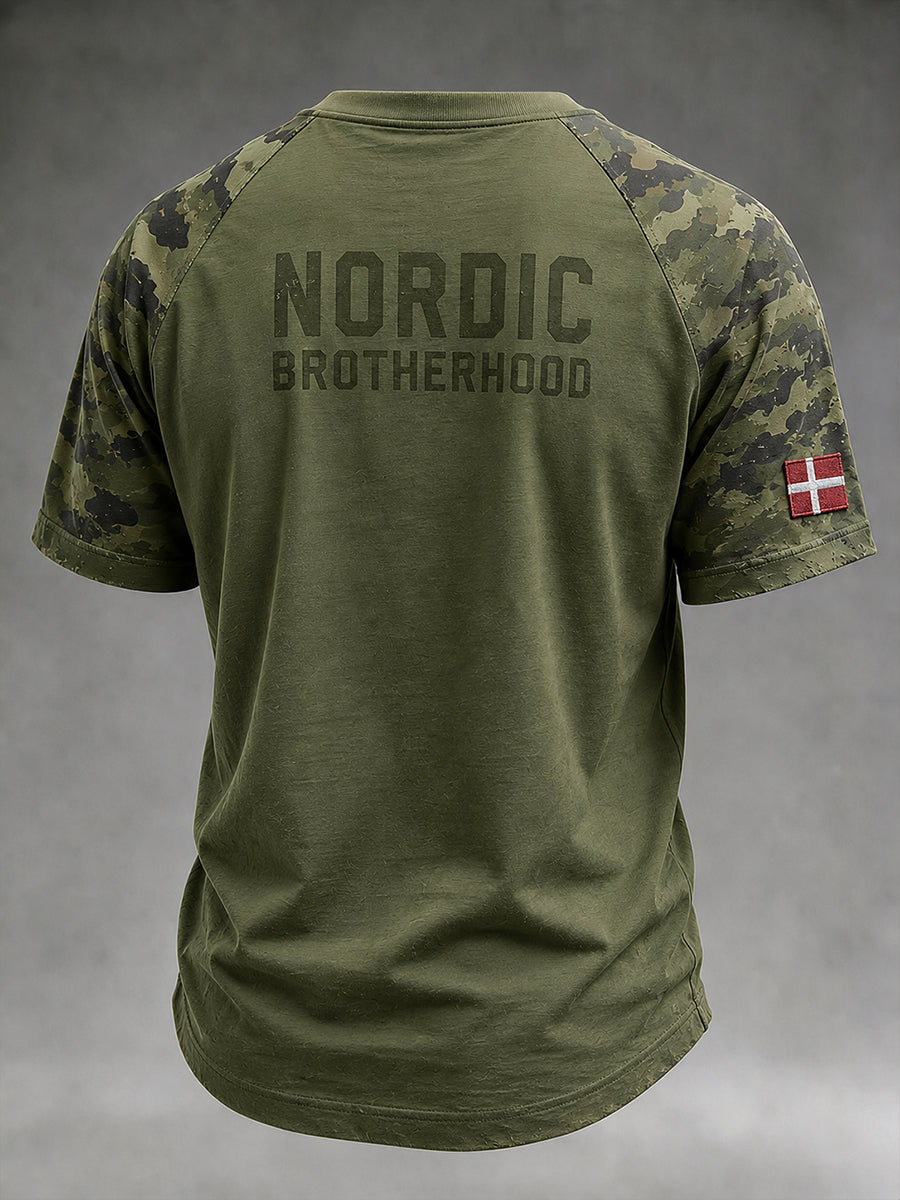 Mænds Retro Camouflage Print Kort-ærme T-shir