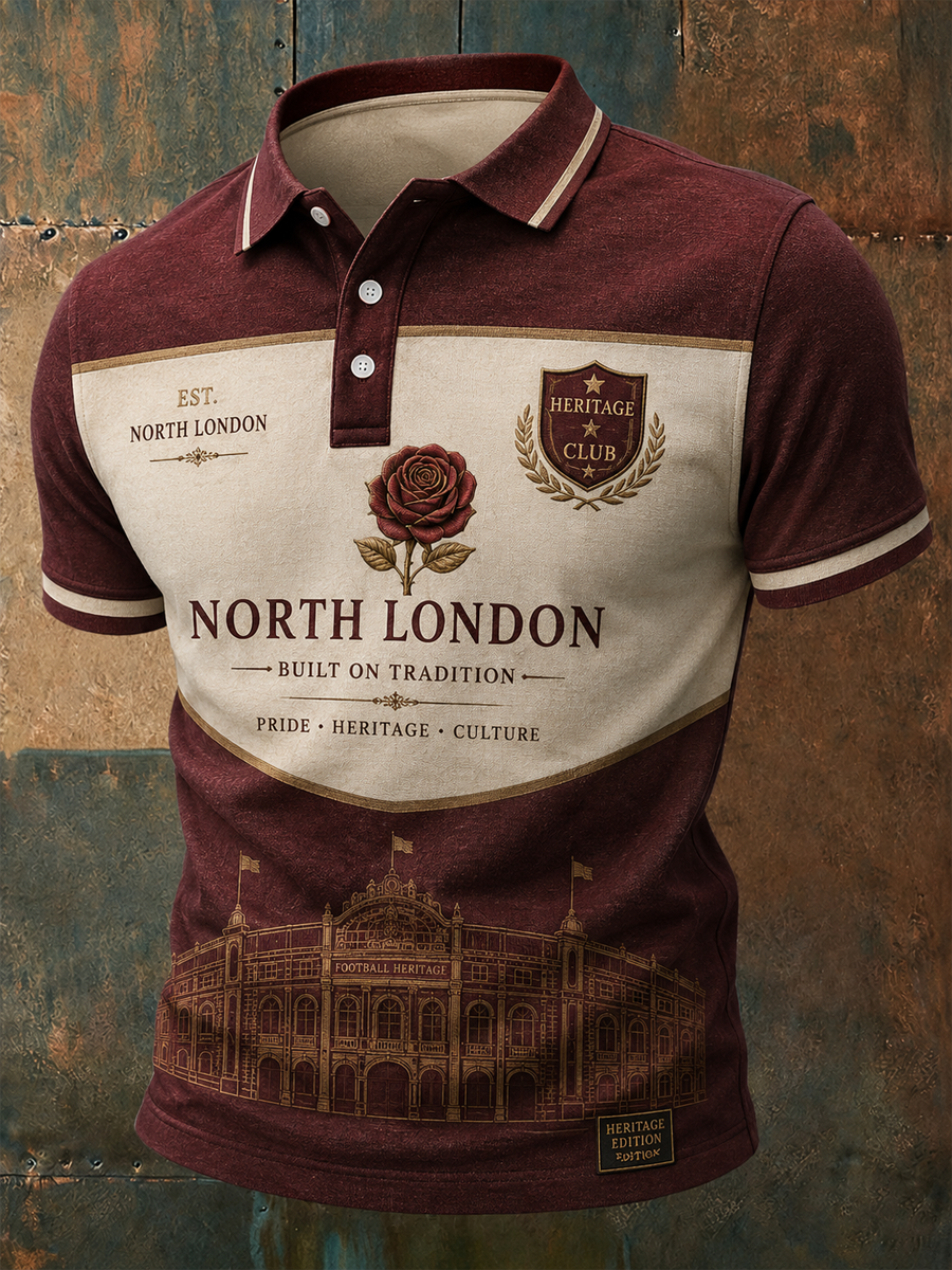 Mænds North Lodon For evigt fodbold Lover Printed polo skjorte
