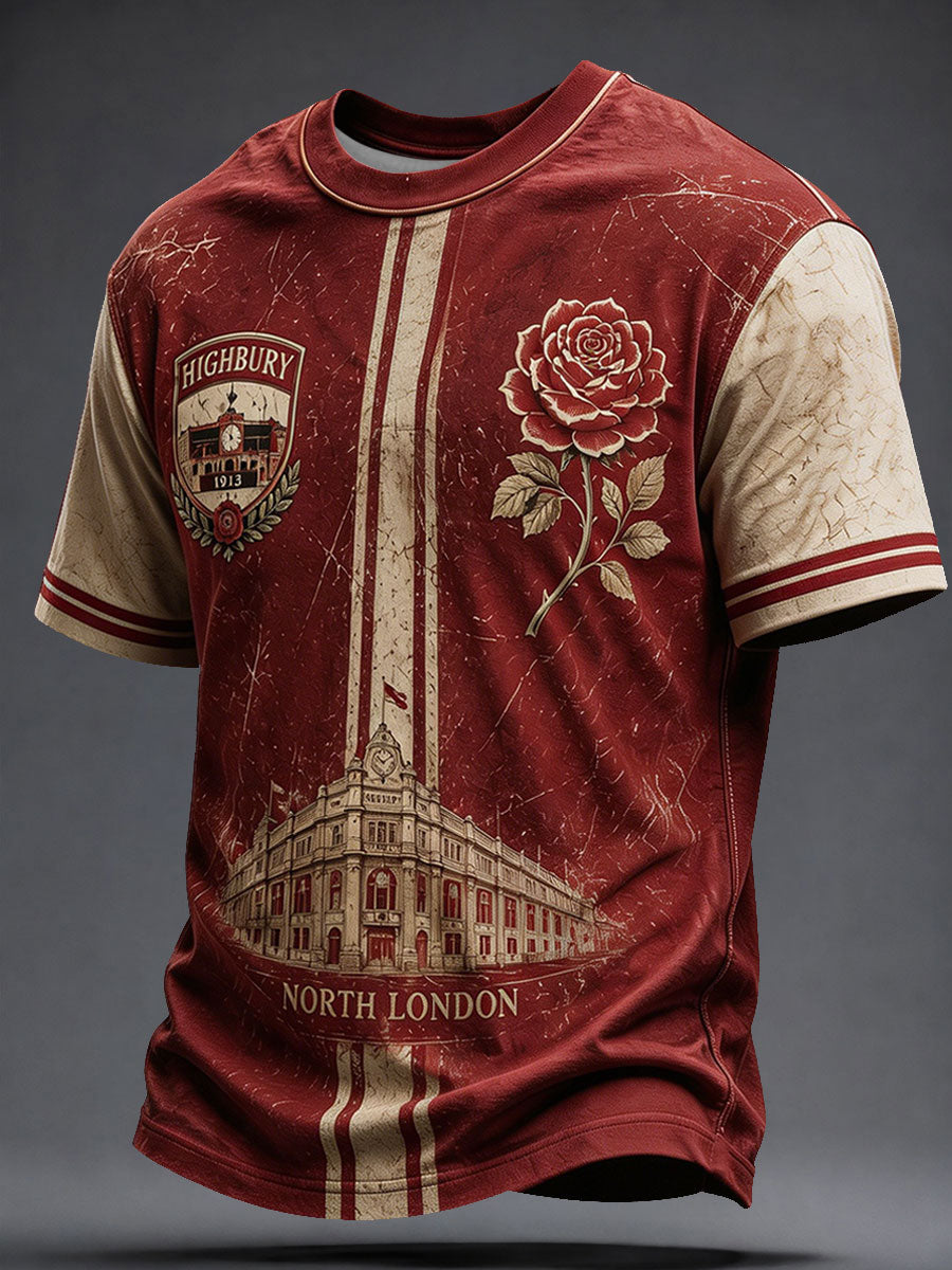 Mænds Highbury Stolt North London Fodbold Lover Printed T-shirt