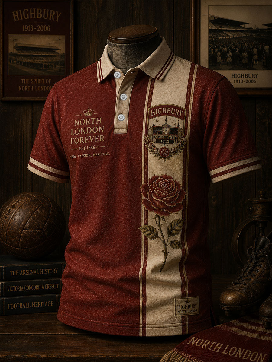 Mænds Highbury Stolt Nord London Fodbold Lover Printed Casual Tops