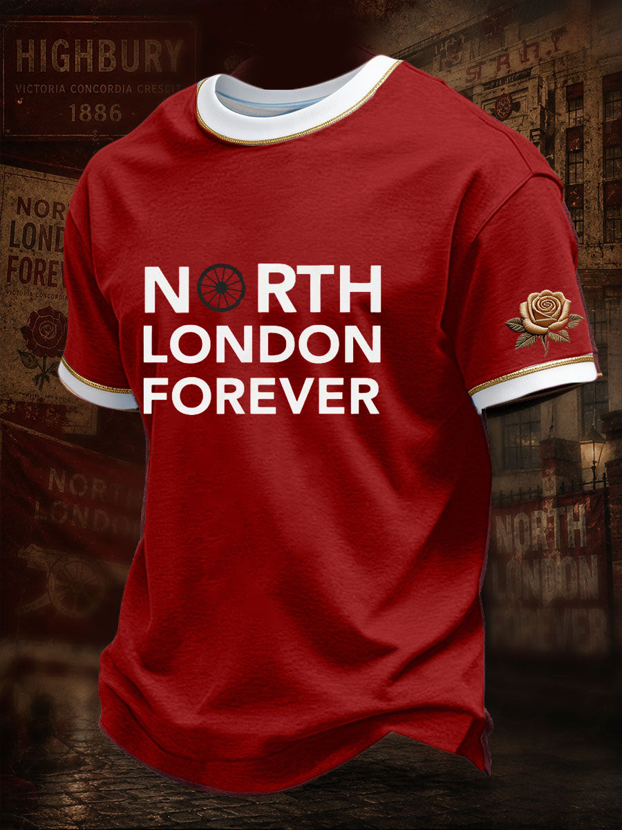Mænds North Lodon For evigt fodbold Lover Printed T-shirt