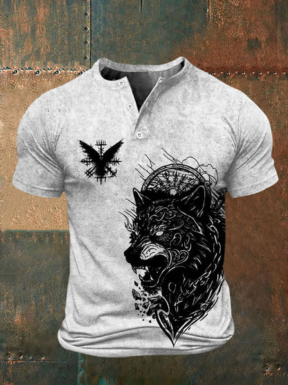 Mænds vikingetrykt t-shirt