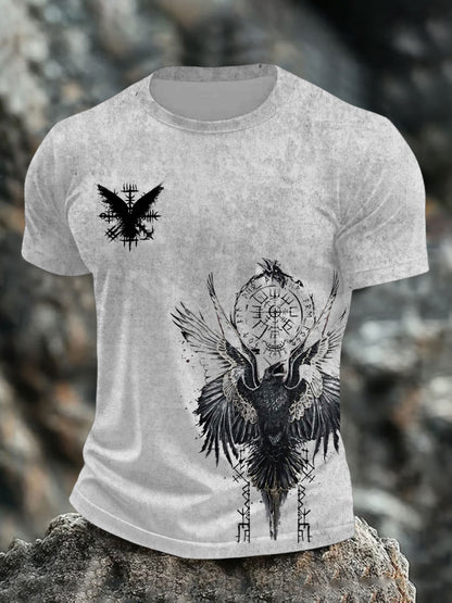 Mænds vikingetrykt t-shirt