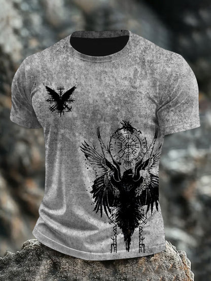 Mænds vikingetrykt t-shirt