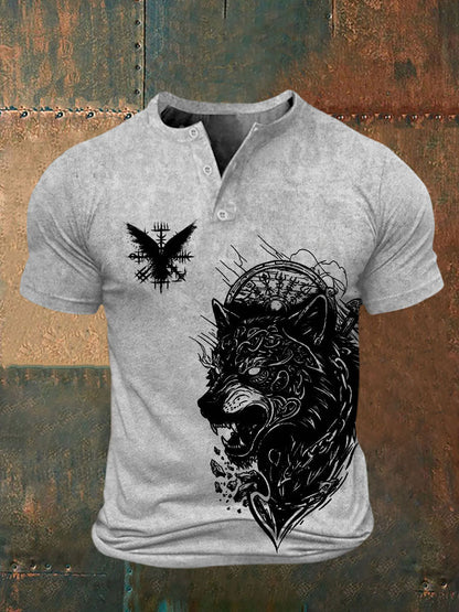 Mænds vikingetrykt t-shirt