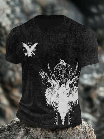Mænds vikingetrykt t-shirt