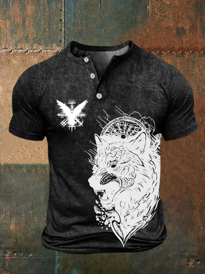 Mænds vikingetrykt t-shirt