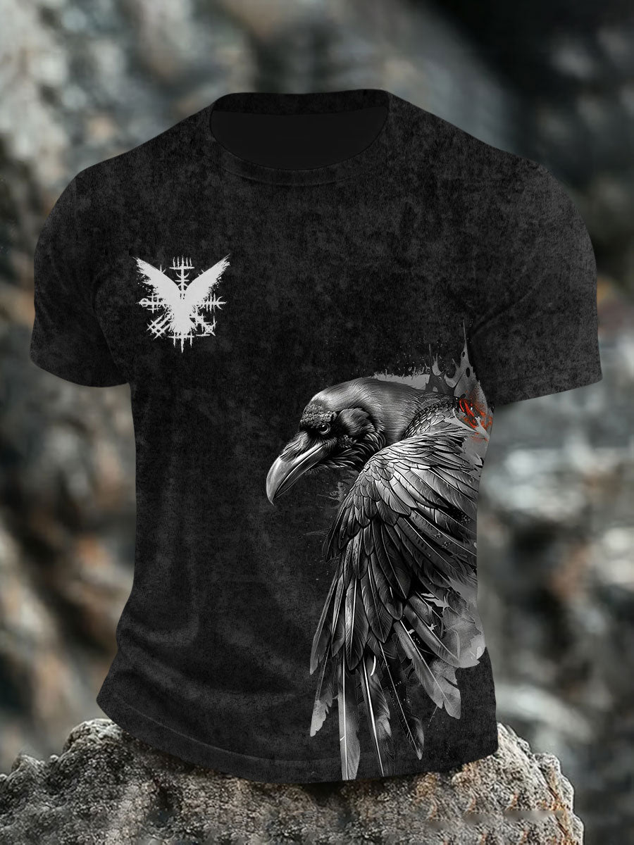 Mænds vikingetrykt t-shirt
