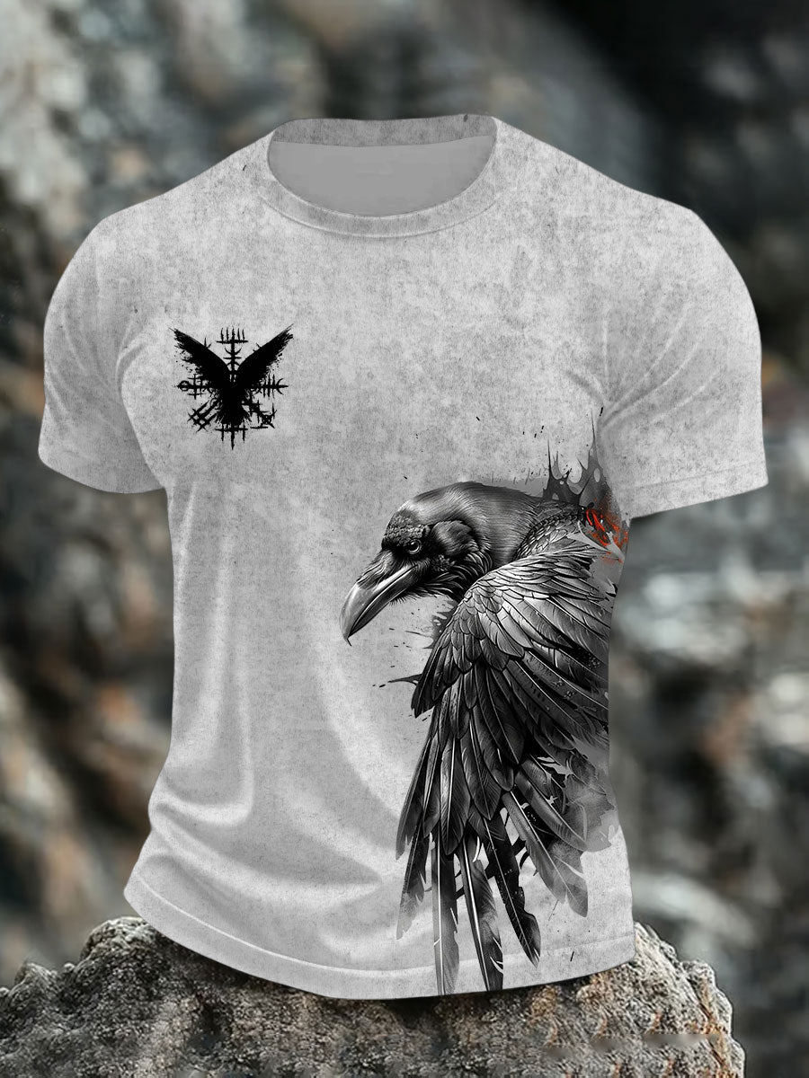 Mænds vikingetrykt t-shirt