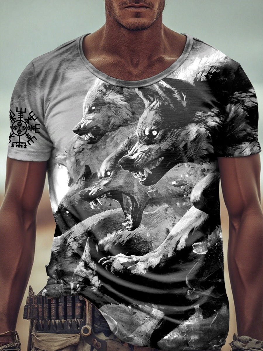 Herre-vikingulv T-shirt