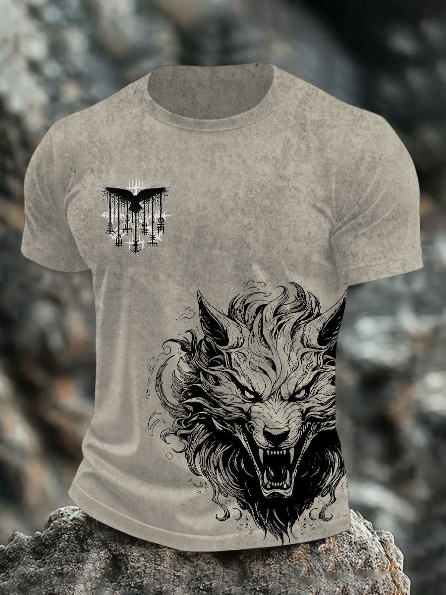 Mænds vikingetrykt t-shirt