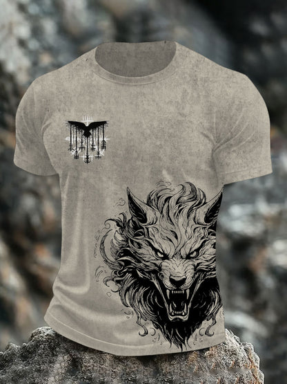 Mænds vikingetrykt t-shirt