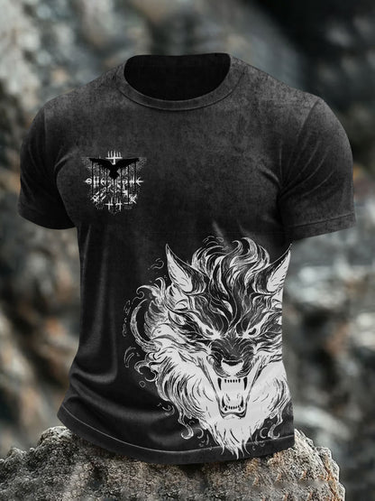 Mænds vikingetrykt t-shirt