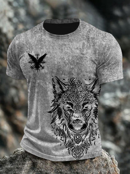 Mænds vikingetrykt t-shirt