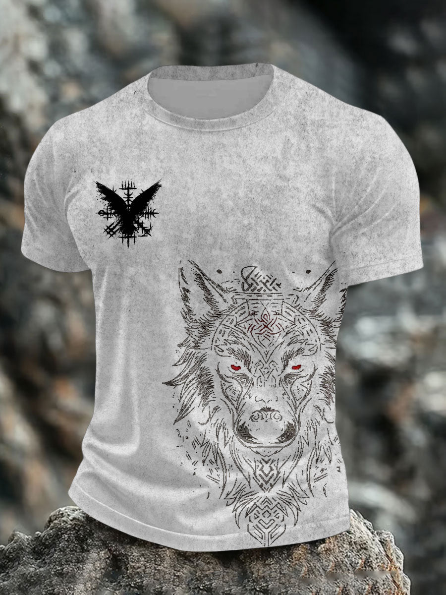 Mænds vikingetrykt t-shirt