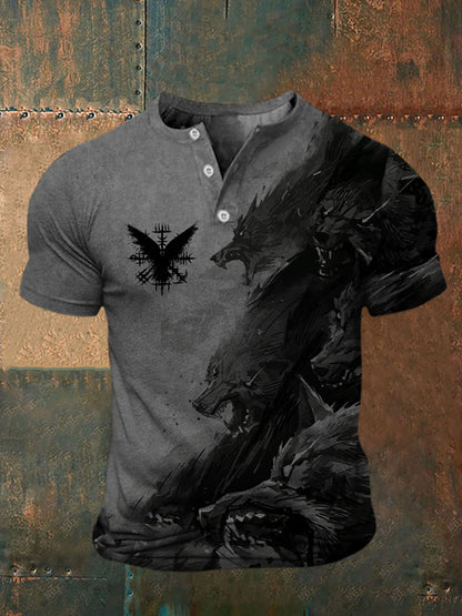 Mænds vikingetrykt t-shirt