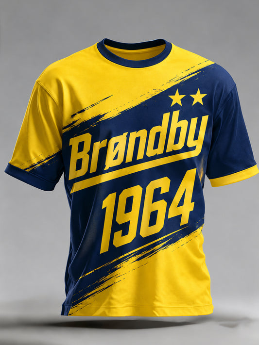 Mænds Danske Brøndby IF Klub Kunstnerisk Print T-shirt
