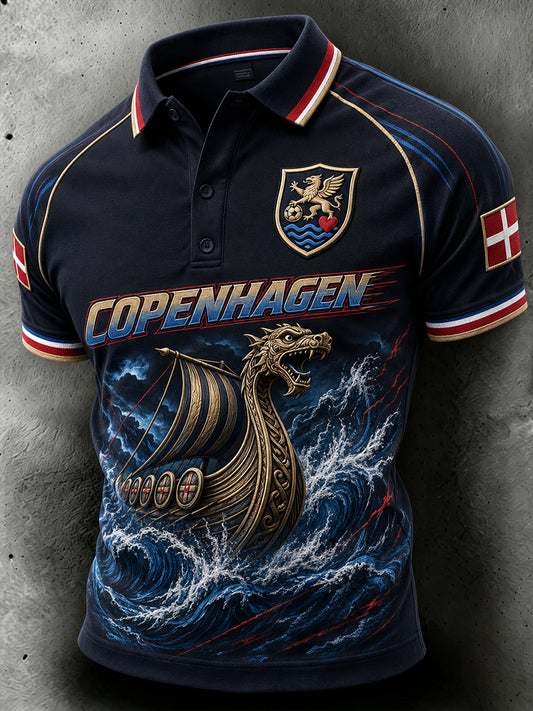 Herre-Fodboldskjorte med Korte Ærmer fra Copenhagen, Danmark