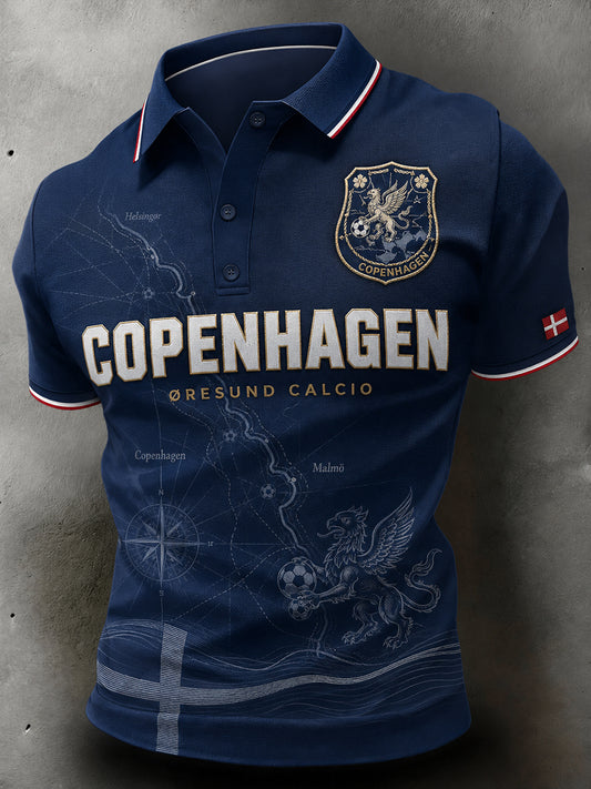 Herre-Fodboldskjorte med Korte Ærmer fra Copenhagen, Danmark