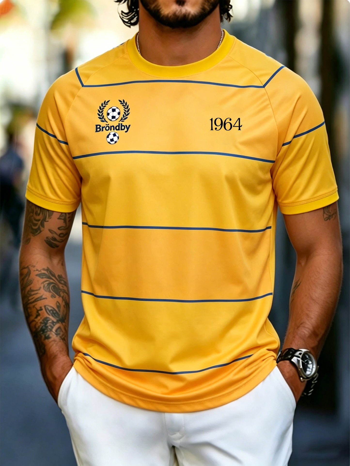 Mænds kunsttrykt t-shirt fra den danske fodboldklub Brøndby IF