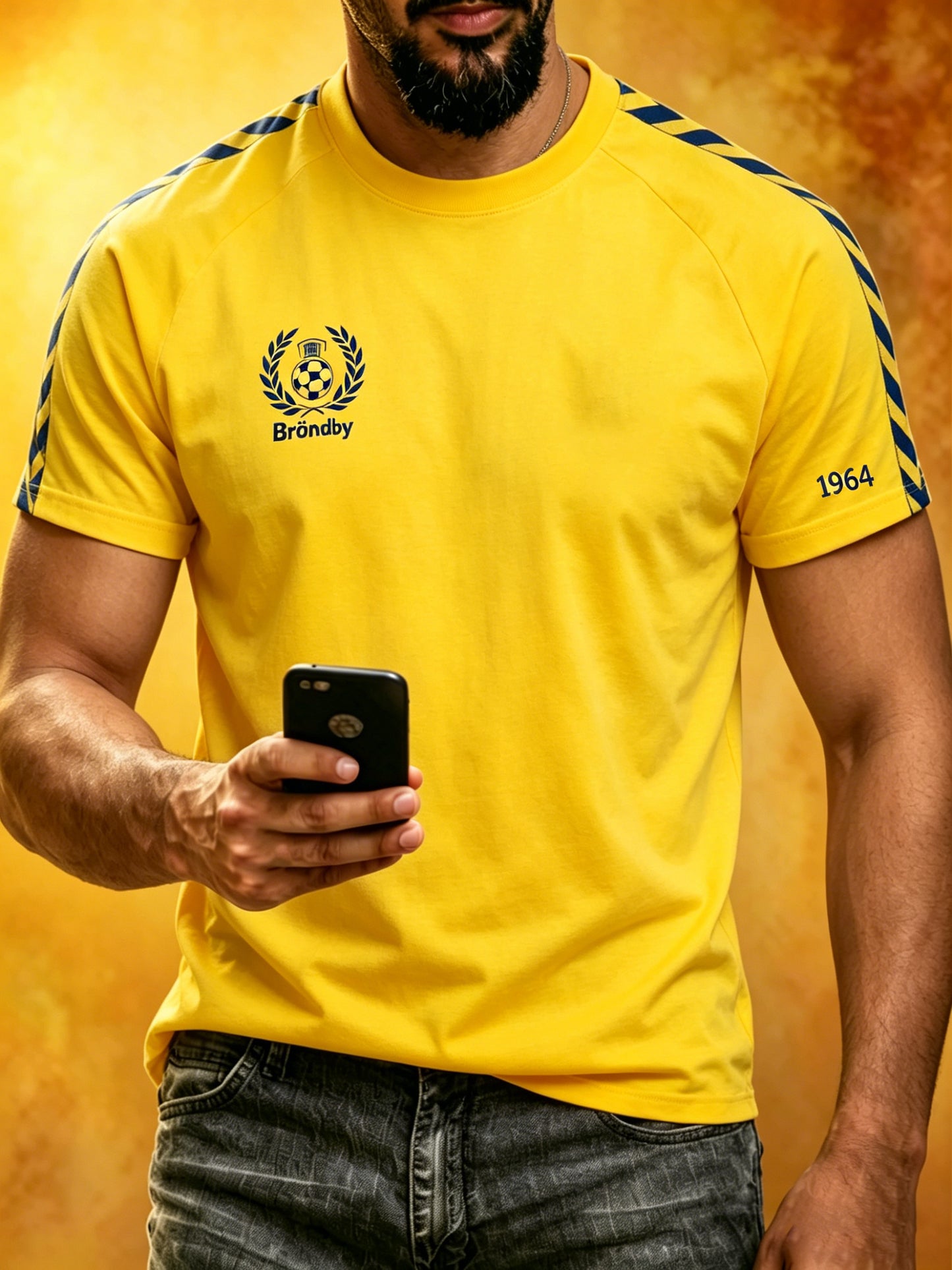 Mænds kunsttrykt t-shirt fra den danske fodboldklub Brøndby IF