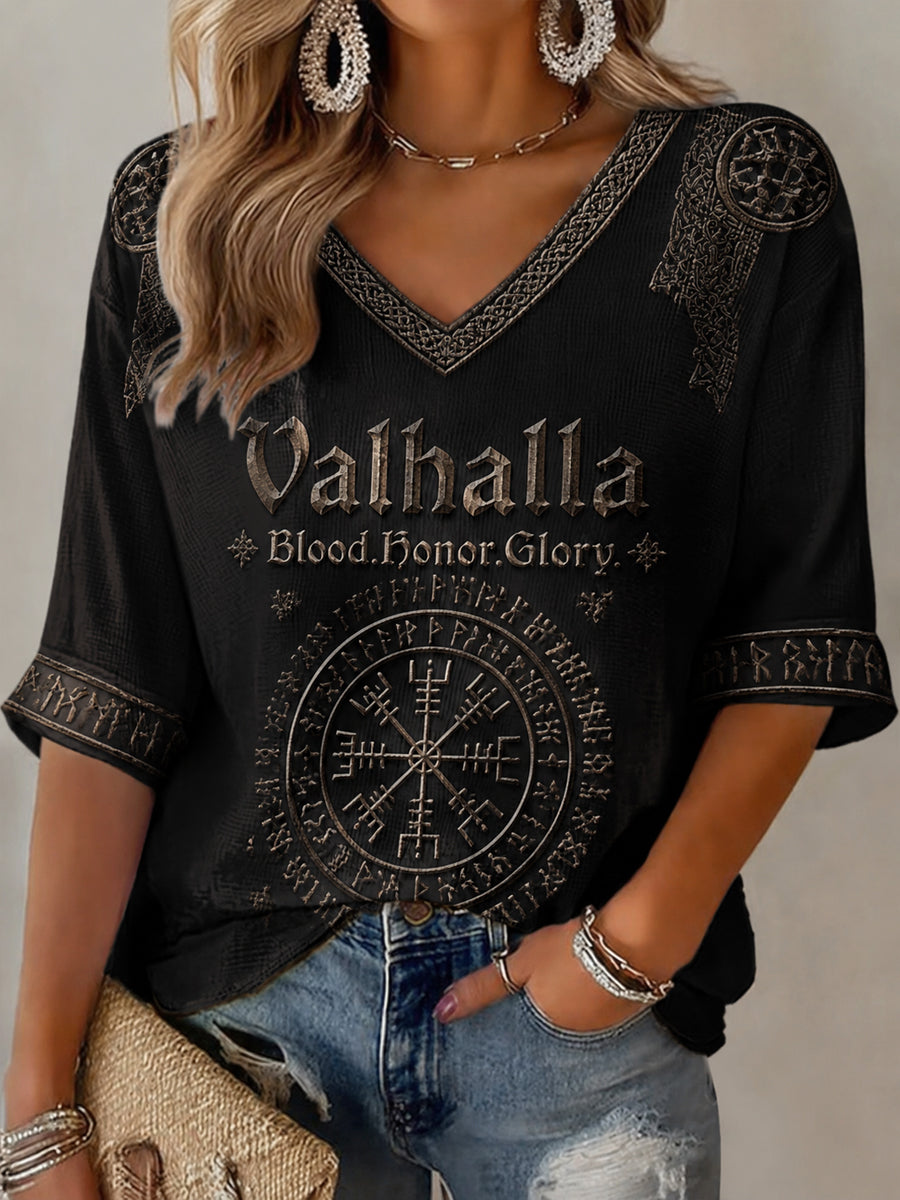 Kvinders Valhalla Print Casual T-shirt