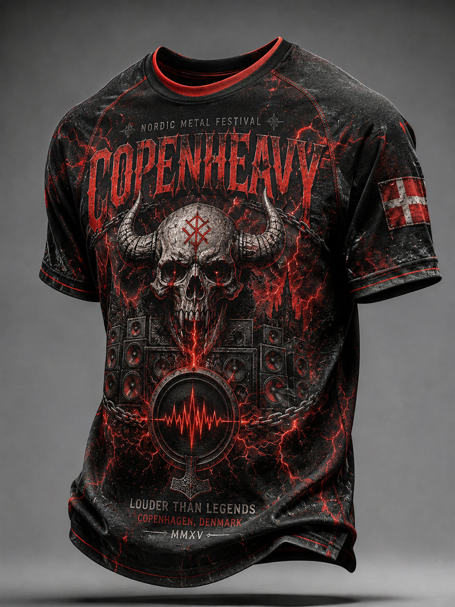 Mænds Music Festival Kort ærme T-shirt