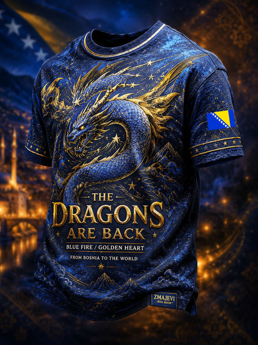 Mænds Bosnien ZMAJEVI Kunstprint T-shirt