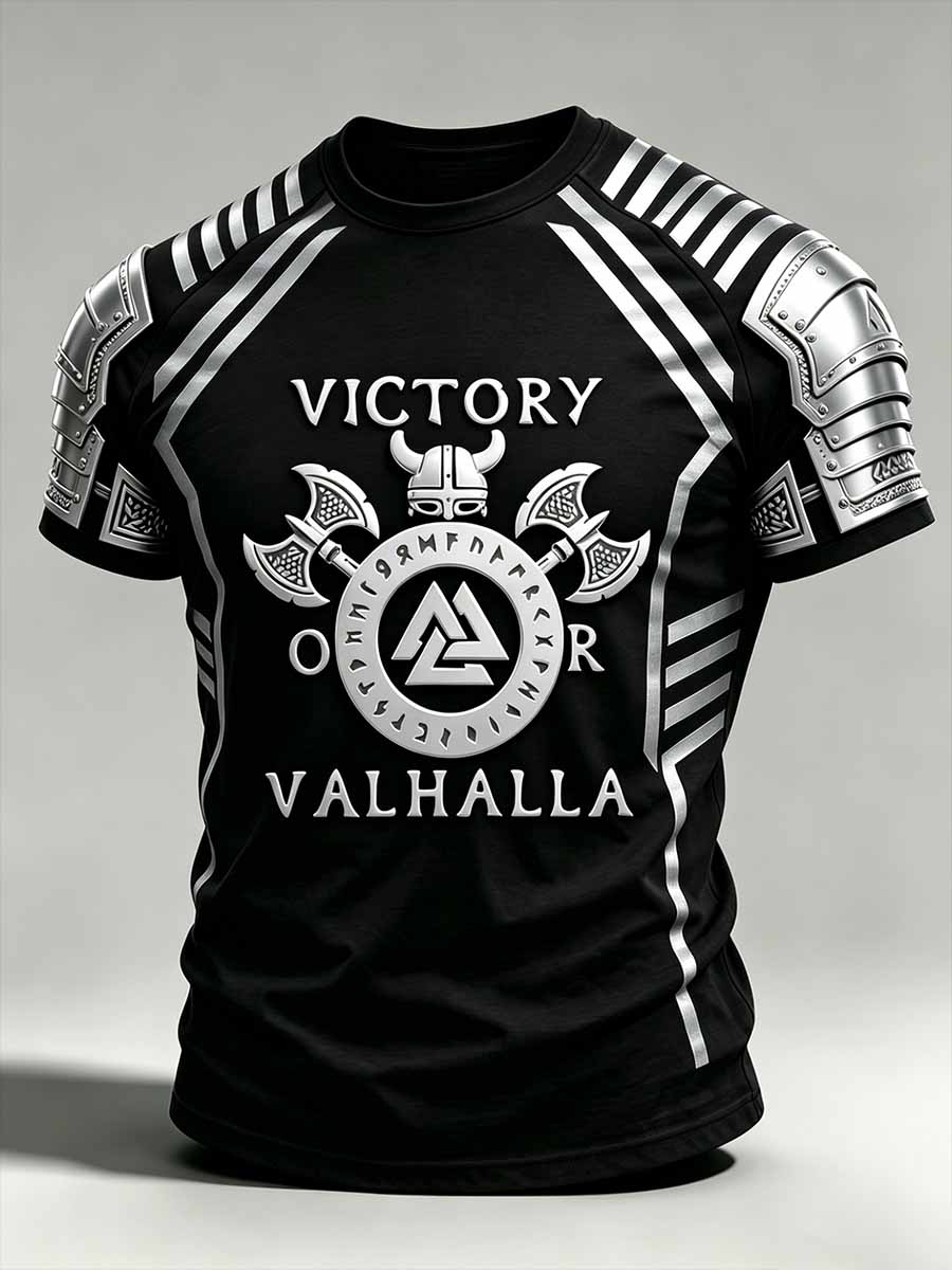 Mænds mode Valhalla Viking Print T-shirt