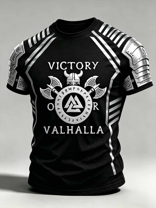 Mænds mode Valhalla Viking Print T-shirt
