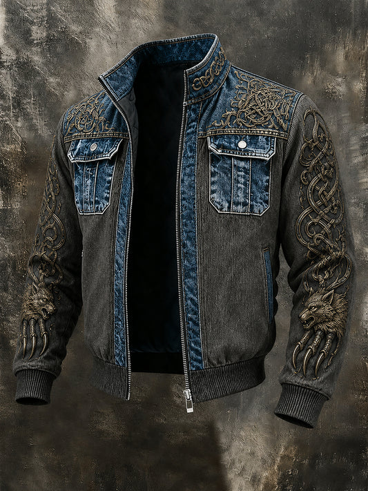 Mænds Retro Viking Print Langærmet Jake