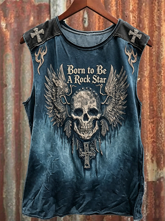Mænds født til at være en Rock Star Skull med vinger Print racket Veste