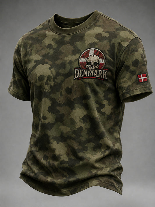 Mænds Retro Camouflage Print Kort-ærme T-shirt