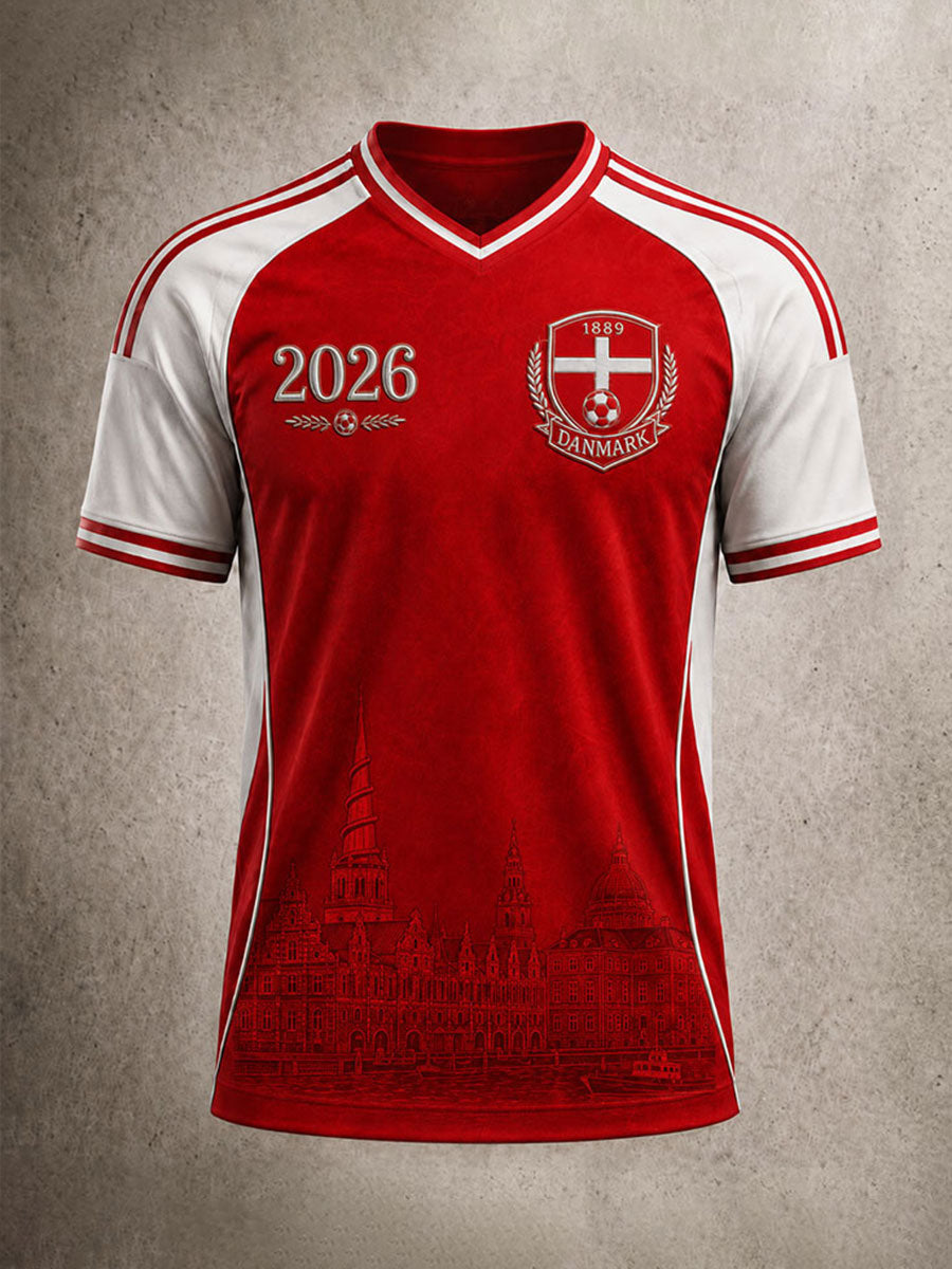 Damernes Danmark Fodbold V-hals T-shirt