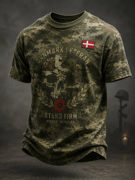 Mænds slidt militær funktionel taktisk printet T-shirt med korte ærmer