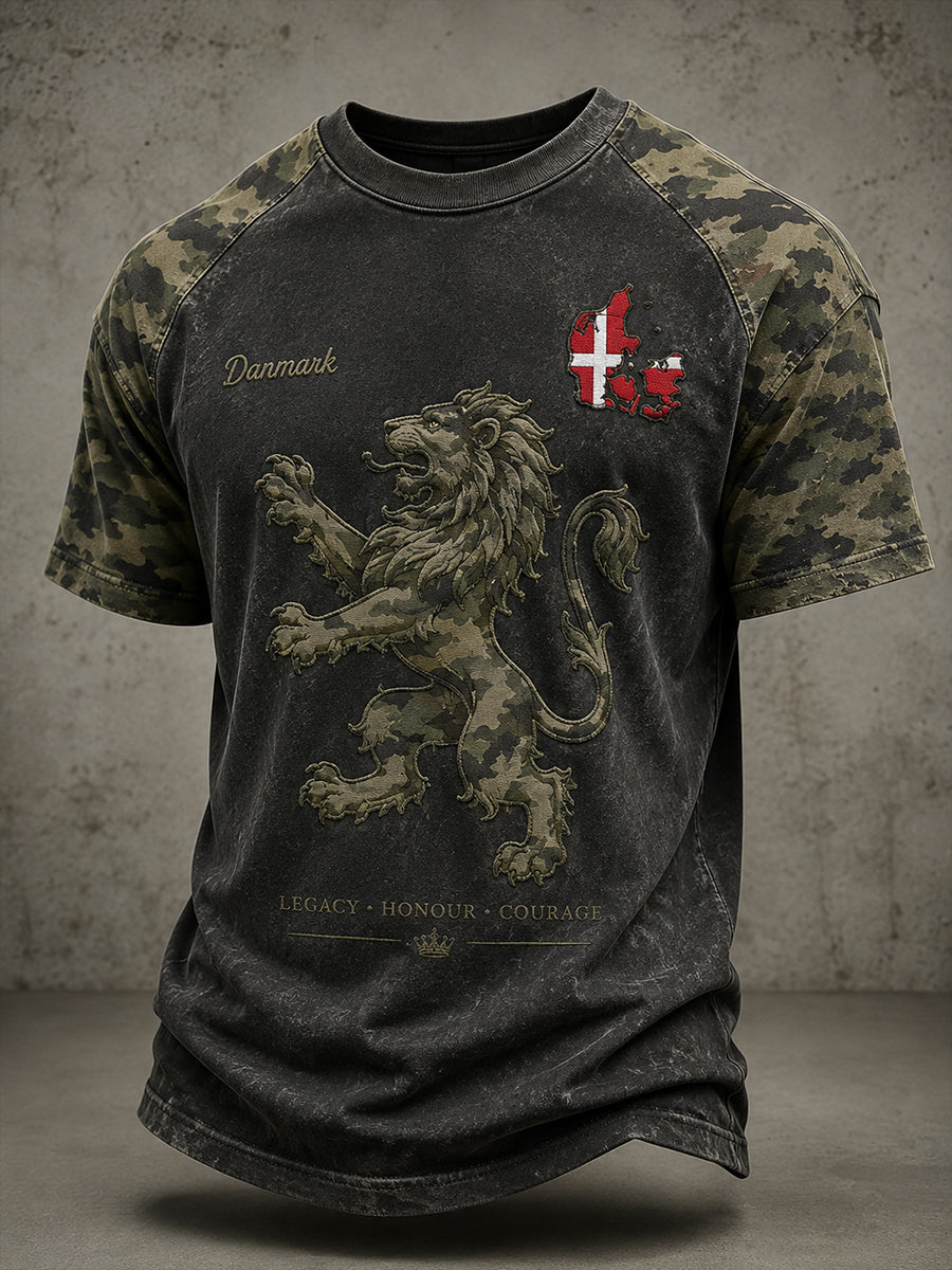 Mænds slidt militær funktionel taktisk printet T-shirt med korte ærmer