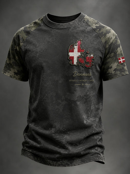Mænds slidt militær funktionel taktisk printet T-shirt med korte ærmer
