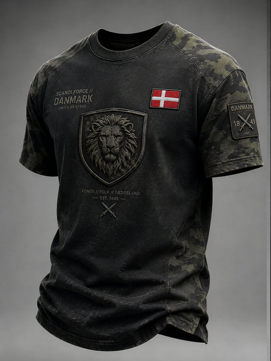 Tactical camouflageprint t-shirt med korte ærmer til mænd