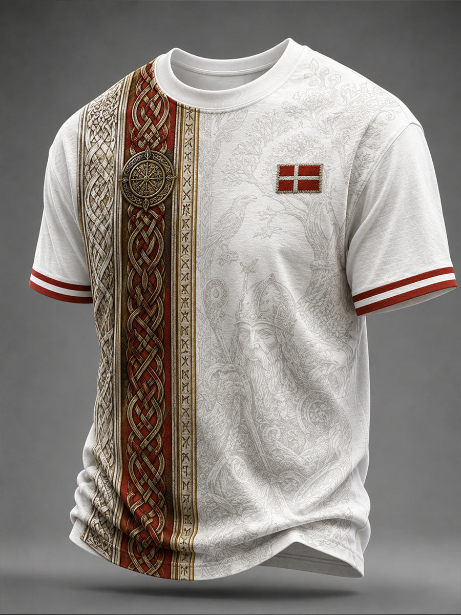 Mænds danske vikinger korte ærmer T-shirt