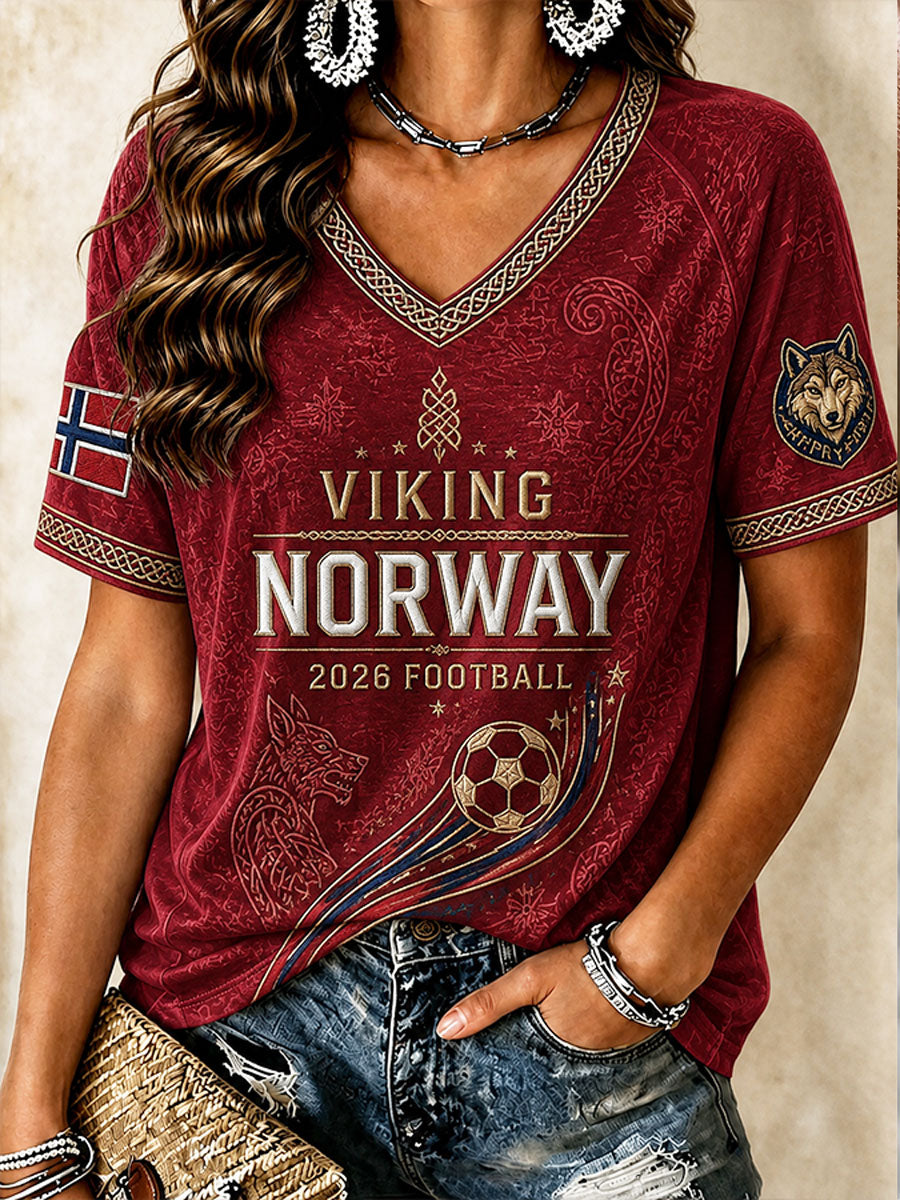 Kvinnelig fotballt-skjorte i Norgesstil, 2026